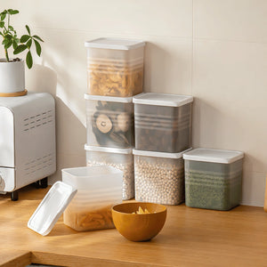 Pack of 6 Fridge Storage Containers | Stackable Airtight Food Organizer Boxes