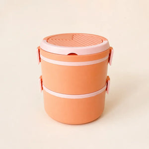 2-Layer Portable Lunch Box | Large Plastic Bento Box | Reusable Food Storage Container for Office, School & Travel