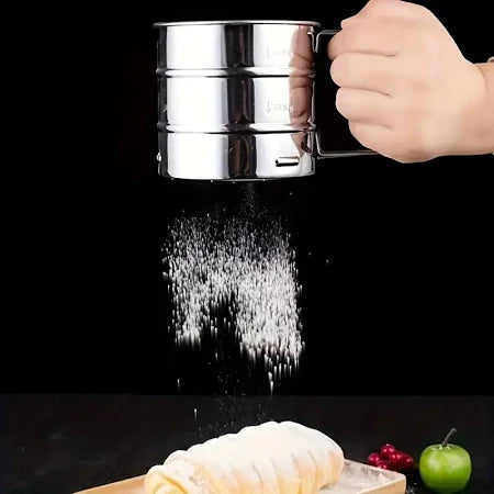 Heavy Duty Stainless Steel Flour Sifter with Handle – Baking Essentials