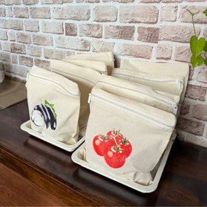 Housious® Vegipouch Reusable Vegetable Storage Bags – Washable Zip Pouches for Fridge & Kitchen Organization