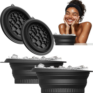 Silicone Ice Facial Bowl with Ice Tray | Foldable Face Ice Bath Basin | Skin Tightening & Pore Care Tool
