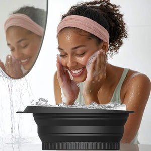 Silicone Ice Facial Bowl with Ice Tray | Foldable Face Ice Bath Basin | Skin Tightening & Pore Care Tool