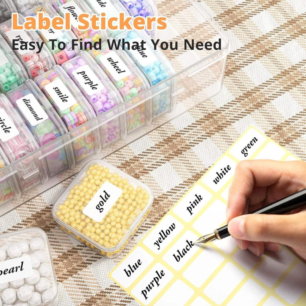 Housious Large Clear Plastic Organizer Boxes – 30-Pack Folding Mini Bead Storage Cases
