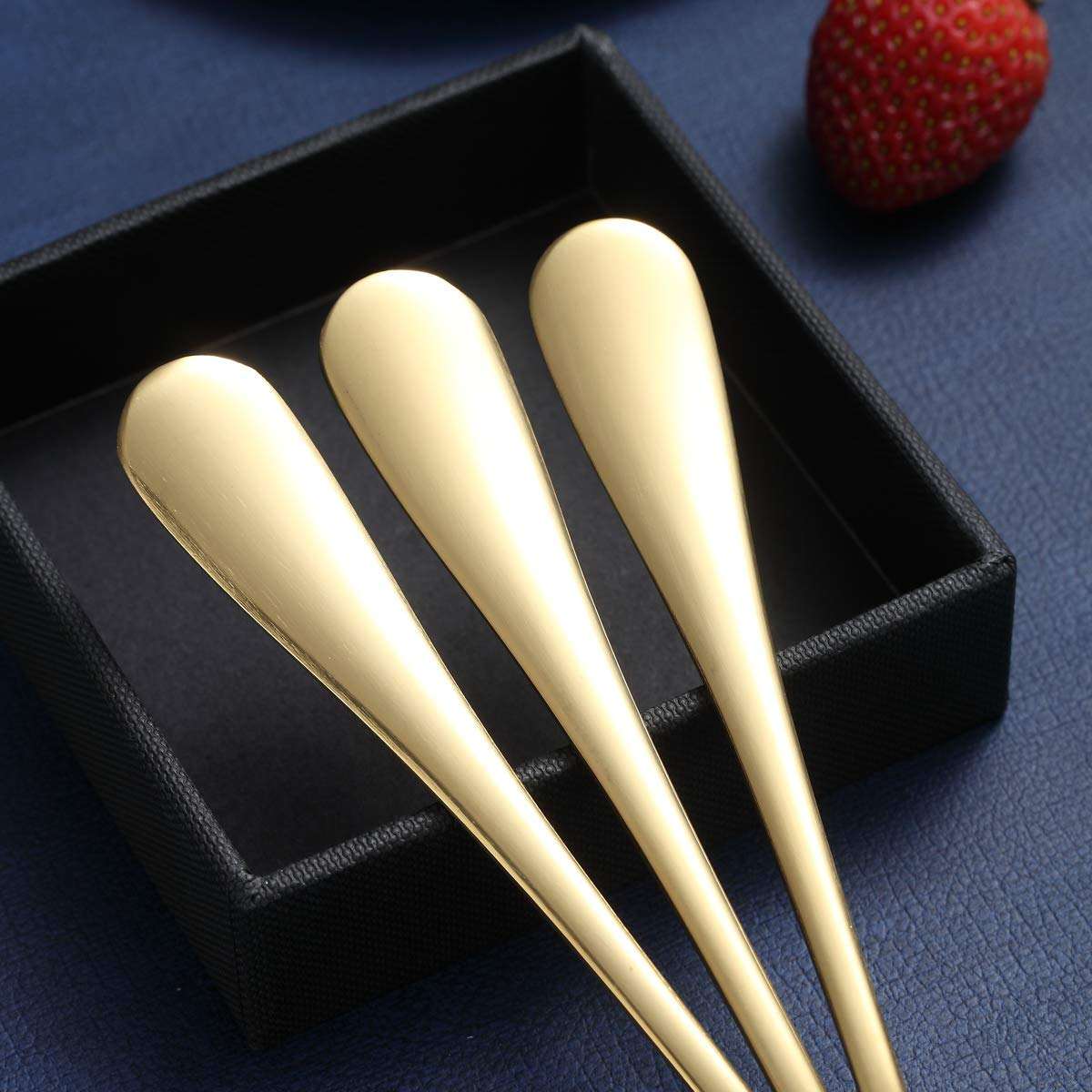 Gold Stainless Steel Coffee & Dessert Spoon Set | Mirror Finish | 6 PCS