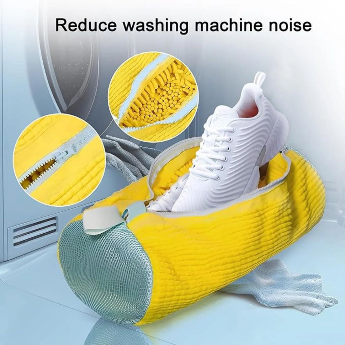 Shoe Washing Machine Bag with Zipper – Durable Sneaker Laundry Bag for Washers & Dryers, Protects Shoes During Cleaning