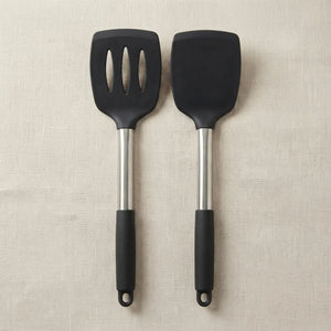 2PCS Silicone Spatula Set with Stainless Steel Handles | BPA-Free Non-Stick Cooking Utensils for Frying, Baking & Mixing