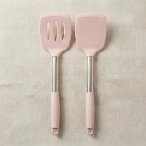 2PCS Silicone Spatula Set with Stainless Steel Handles | BPA-Free Non-Stick Cooking Utensils for Frying, Baking & Mixing