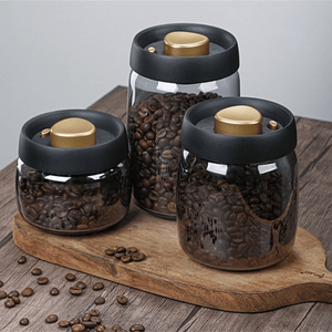 Coffee Bean Storage Jar | UV-Protecting Airtight Glass Container for Fresh Flavor