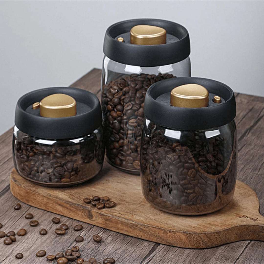 Coffee Bean Storage Jar | UV-Protecting Airtight Glass Container for Fresh Flavor