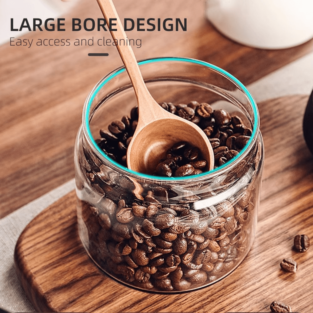 Coffee Bean Storage Jar | UV-Protecting Airtight Glass Container for Fresh Flavor