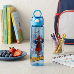 750ml Cartoon Kids Water Bottle | Leakproof Plastic Sipper Bottle for School, Travel & Outdoor | BPA-Free Drinking Bottle with Easy Carry Design