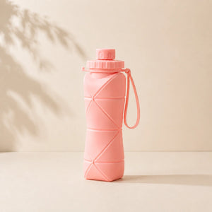 600ml Folding Silicone Water Bottle | Collapsible BPA-Free Sports Bottle, Leakproof Travel Water Bottle for Gym, Hiking, Camping, Cycling & Outdoor Activities