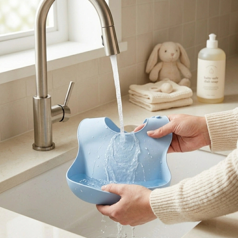 Silicone Baby Feeding Bib with Food Catcher | Waterproof Weaning Bib for Babies And Toddlers