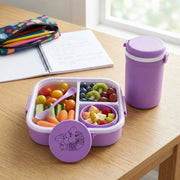Lunch Box Set with Water Bottle & Spoon | 3 Compartment Leak-Resistant Lunch Box for Kids & Adults | BPA-Free Portable Tiffin Box