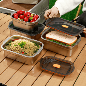 Multifunctional Vacuum-Sealed Stainless Steel Food Storage Container | Airtight & Oven Safe
