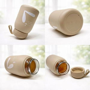 330ml Cute Bunny Water Bottle for Kids | Insulated Stainless Steel Sipper Bottle with Rabbit Print, Leakproof Vacuum Flask for School, Travel & Daily Use