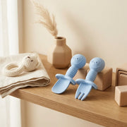 Silicone Baby Spoon & Fork Set | Soft Tip Self-Feeding Utensils for Babies & Toddlers