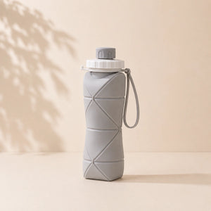 600ml Folding Silicone Water Bottle | Collapsible BPA-Free Sports Bottle, Leakproof Travel Water Bottle for Gym, Hiking, Camping, Cycling & Outdoor Activities