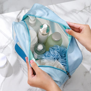 Set Of 3 Printed Transparent Toiletries and Cosmetics Travel Wash Bags