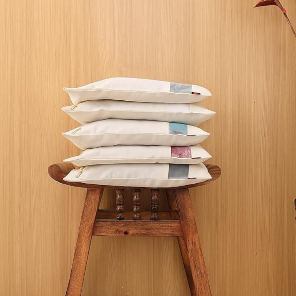 Cotton Saree Storage Bags | Large 16x14 Inch Clothes Organizer with Zip Closure & Transparent Window for Wardrobe