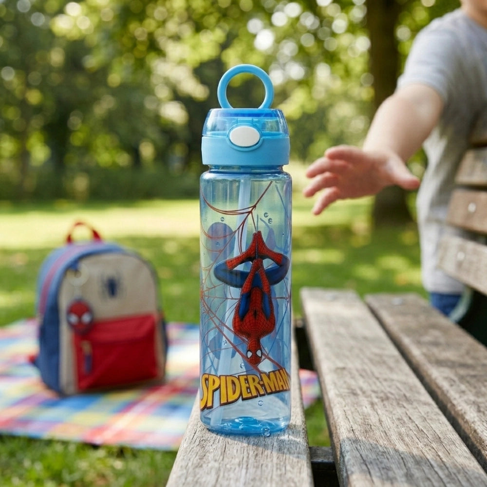 750ml Cartoon Kids Water Bottle | Leakproof Plastic Sipper Bottle for School, Travel & Outdoor | BPA-Free Drinking Bottle with Easy Carry Design