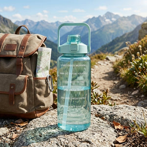 2L Motivational Water Bottle with Straw & Time Marker | Leakproof Large Capacity Sports Bottle for Gym, Office, School, Travel & Outdoor Activities