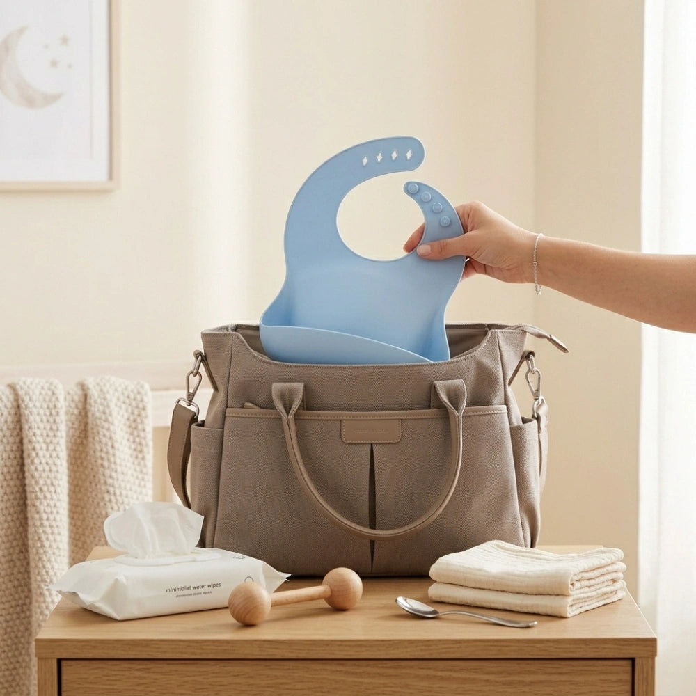 Silicone Baby Feeding Bib with Food Catcher | Waterproof Weaning Bib for Babies And Toddlers