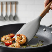 5-Piece Silicone Kitchen Utensil Set with Wooden Handles | Non-Stick Cooking Spatulas, Turner, Serving Spoon & Soup Ladle, Heat Resistant Kitchen Tools