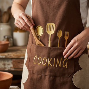 Waterproof PVC Kitchen Apron with Large Pockets | Oil & Stain Resistant Cooking Apron for Men & Women | Easy-Clean Kitchen Apron