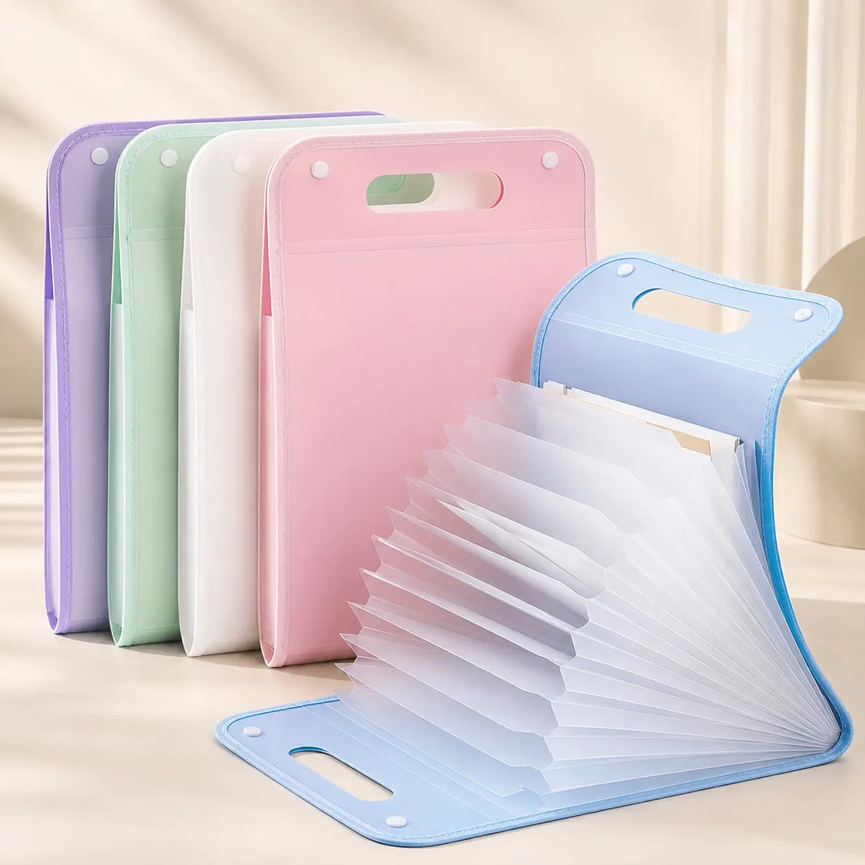 13 Pocket Expanding File Folder | Portable A4 Document Organizer with Handle for Office, School & Home Use,multi color 1 pcs