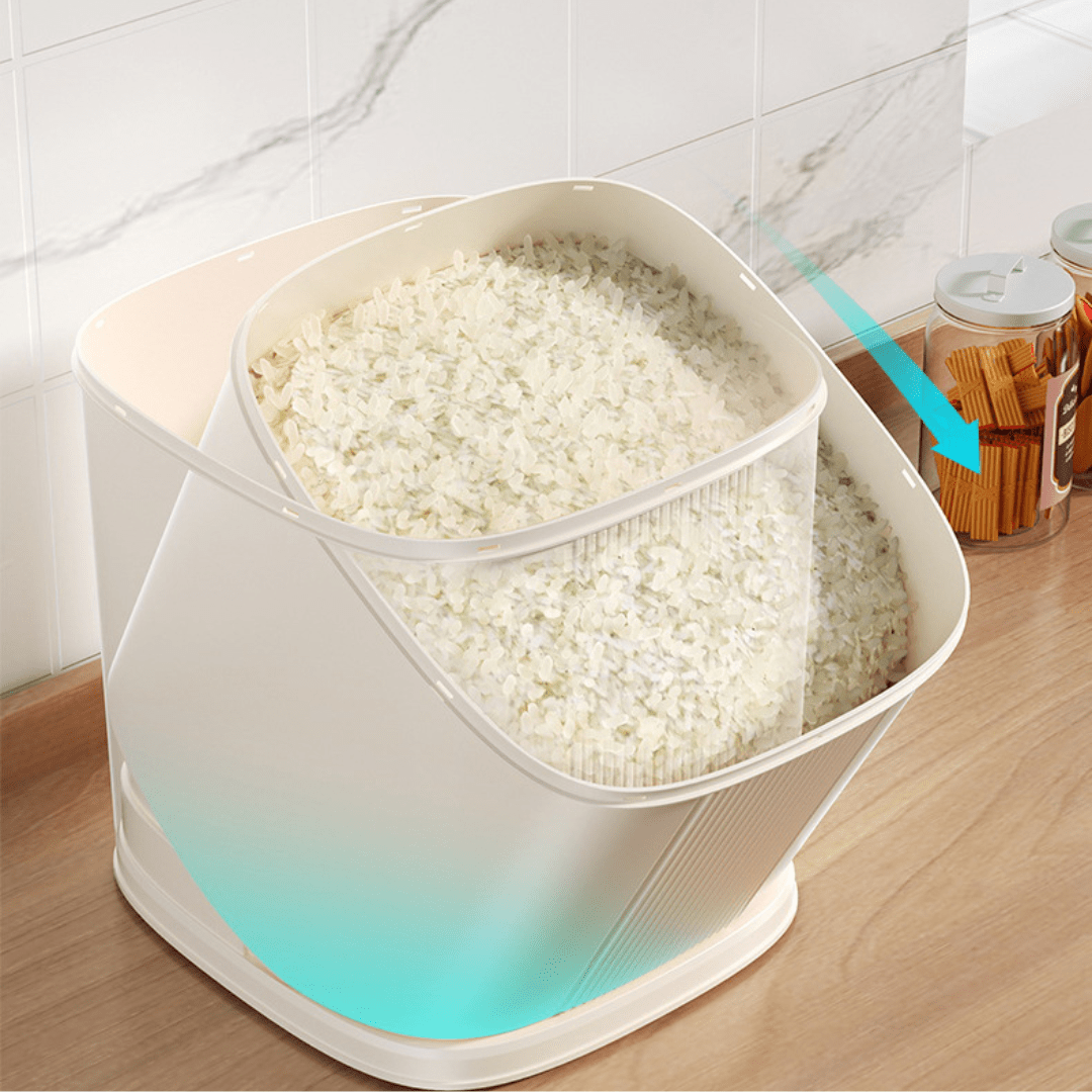 Large 6kg Moisture-Proof Grain Dispenser & Rice Storage Bin | Airtight Bulk Food Organizer