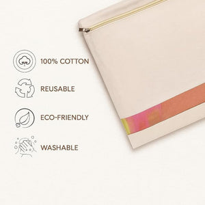 Cotton Saree Storage Bags | Large 16x14 Inch Clothes Organizer with Zip Closure & Transparent Window for Wardrobe