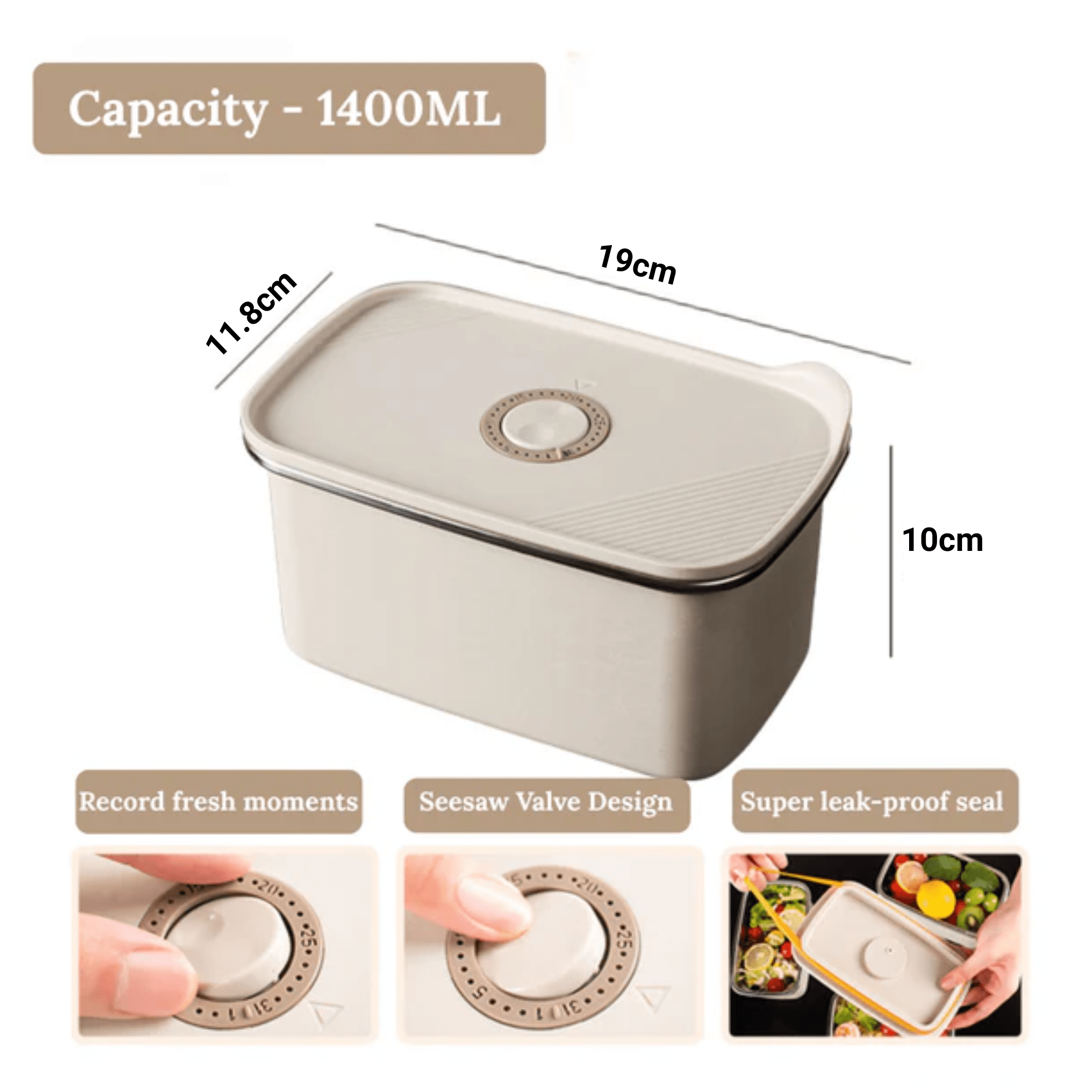 Multi-Functional Stainless Steel Food Storage Container | Leakproof Lid for Travel & Office