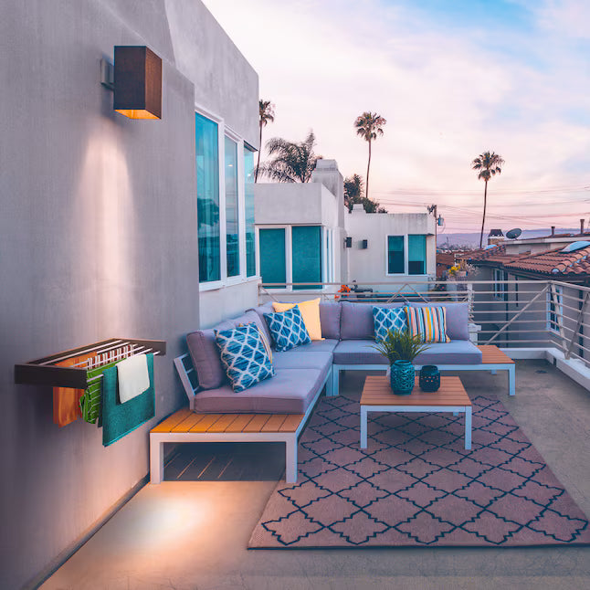 40 in. Indoor/Outdoor Retractable Industrial Gray Wall Mount Drying Rack