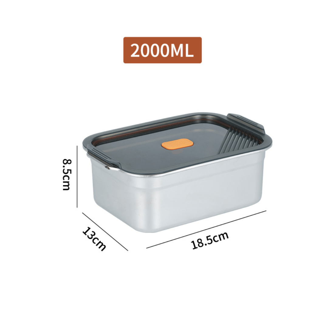Multifunctional Vacuum-Sealed Stainless Steel Food Storage Container | Airtight & Oven Safe