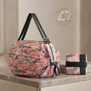 Waterproof Foldable Travel Tote Bag with Zipper | Compact Reusable Shopping & Shoulder Bag for Men and Women