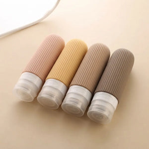 4PCS Travel Toiletry Bottles Set | 90ml BPA-Free Leakproof Silicone Containers for Shampoo, Lotion & Travel Essentials