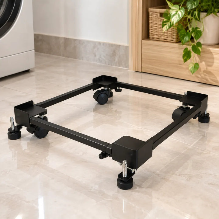 Adjustable Wheeled Appliance Stand | Metal Trolley Base for Refrigerator, Washing Machine & Dishwasher