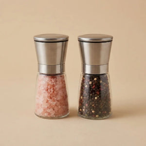 Premium Stainless Steel Salt & Pepper Grinder | Adjustable Ceramic Burr Spice Mill | Manual Pepper & Salt Grinder (1 Pc)