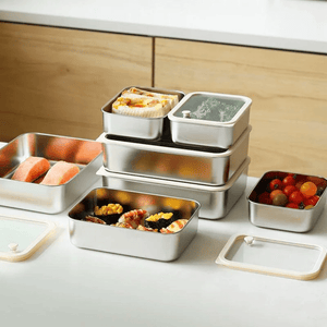 Durable Stainless Steel Meal Prep Box | Multi-Purpose Refrigerator & Pantry Organizer