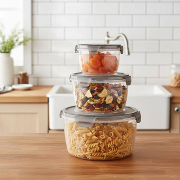Airtight Clip-Lock Food Storage Containers 1800 ml (Set of 6) | Leakproof Fridge & Kitchen Organizer Boxes