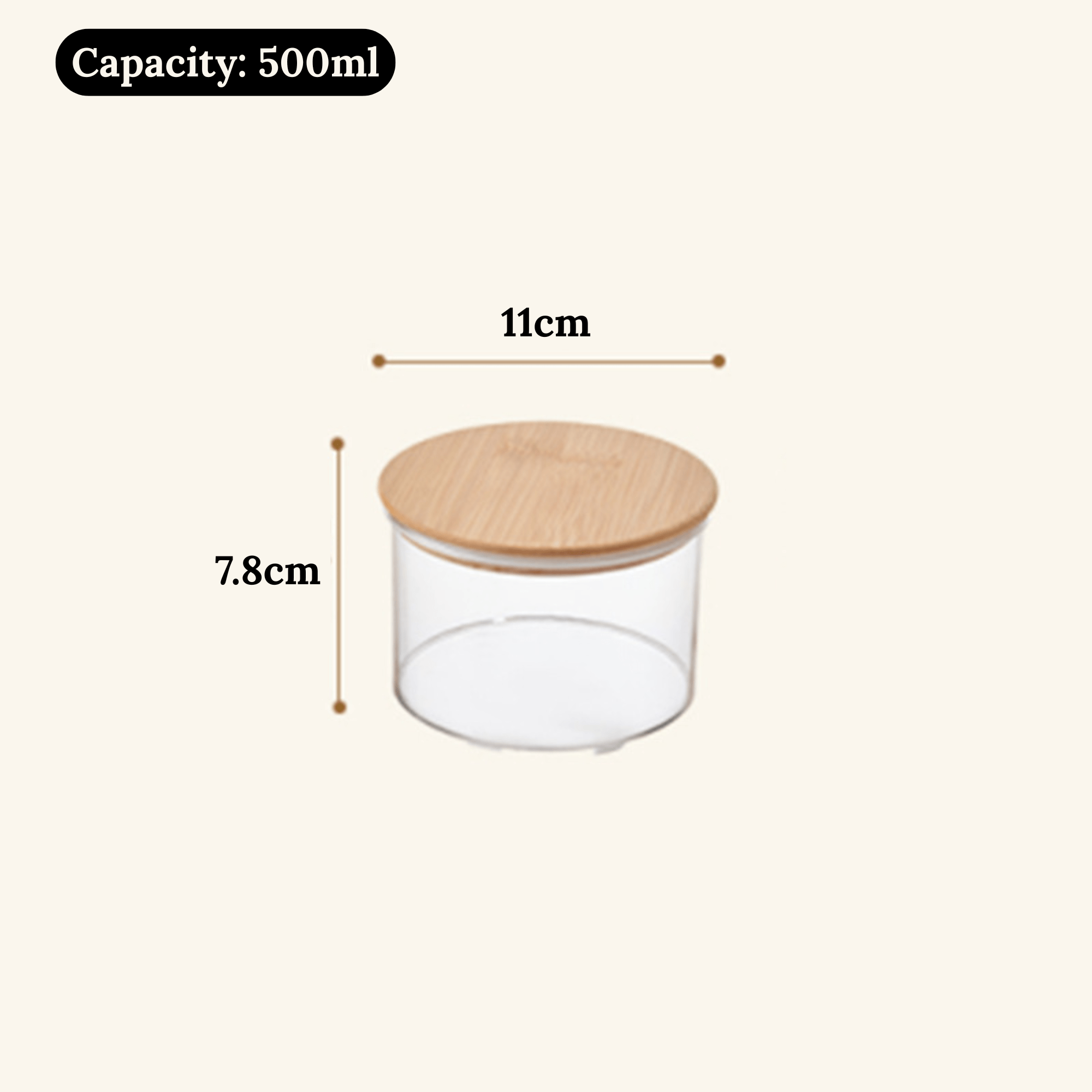 Modern Airtight Transparent Food Storage Jar with Natural Bamboo Lid | Multi-Purpose Pantry Organizer