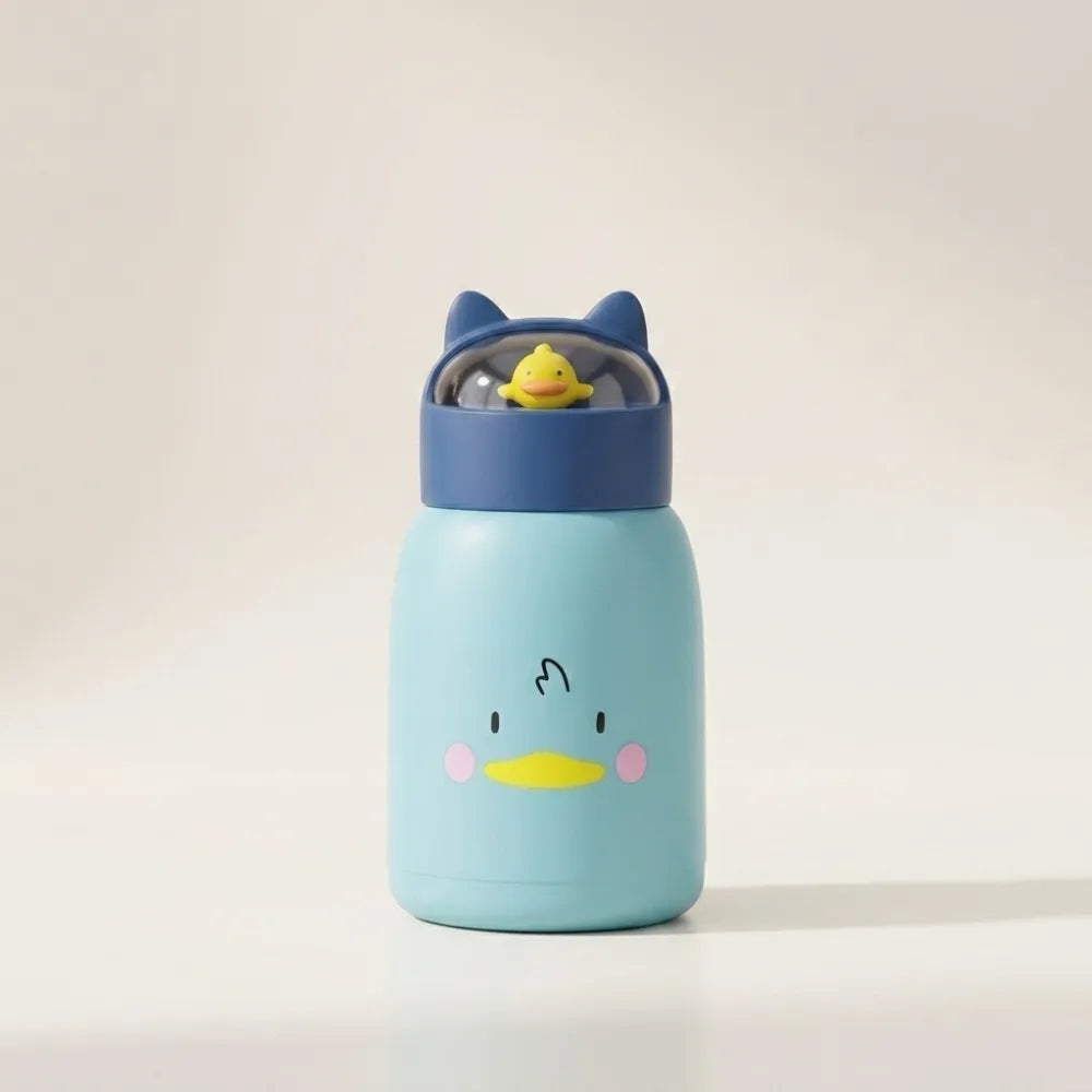 Cute Cat Kids Glass Water Bottle | Leakproof Glass Bottle with Lid | Reusable Drinking Bottle for School, Travel & Daily Use