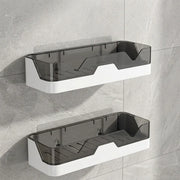 Self-Adhesive Dual-Layer Bathroom Wall Rack | No-Drill Plastic Wall Mounted Storage Organizer for Toiletries & Bathroom Accessories
