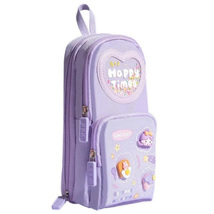 Cute 6 -Compartment Pencil Pouch for School – Large Capacity Zipper Stationery Organizer