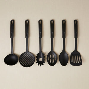6-Piece Kitchen Utensil Set for Non-Stick Cookware | Heat Resistant Cooking Tools with Spatula, Turner, Ladle, Spaghetti Server & Spoons