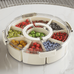 Clear Compartmentalized Storage Box | Multi-Purpose Food Organizer Tray with Lid