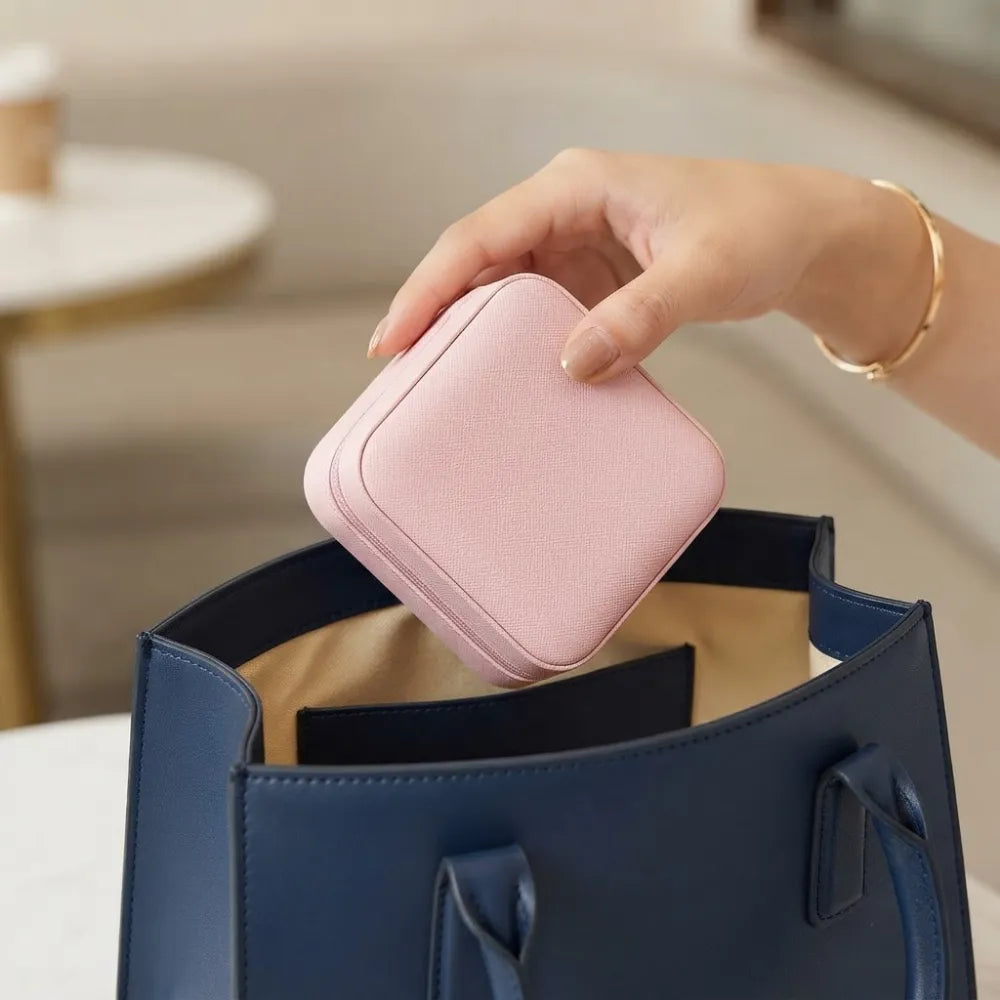 PU Leather Travel Jewelry Organizer | Portable Storage Case
