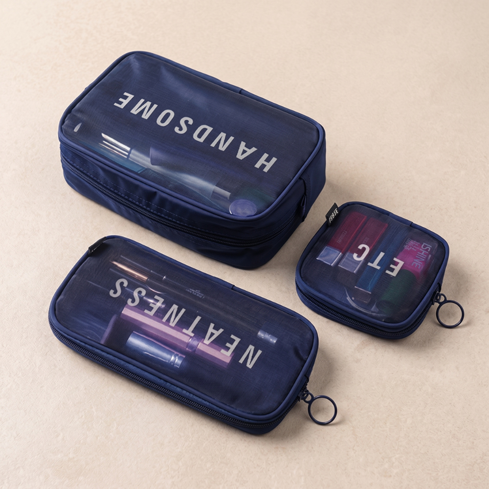 Transparent Mesh Cosmetic & Toiletry Bag | Waterproof Zipper Makeup Organizer Pouch for Travel, Grooming & Daily Essentials