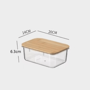 Multi-Purpose Transparent Food Storage Containers with Wooden Lid | Eco-Friendly Kitchen Organization